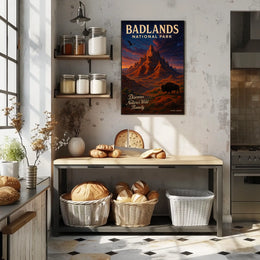 Badlands National Park Vintage Wilderness Poster Art