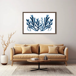 Abstract Blue Seaweed Minimalist Art Poster