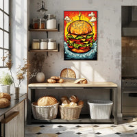 Towering Burger Delight Poster PosterGoat