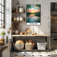 Everglades National Park Vintage Sunset Scenery Poster