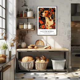 Elegant Canine Floral Art in Heritage Cultural or Heritage Poster