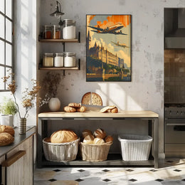 Vintage Victorian Era Architectural Landscape Poster