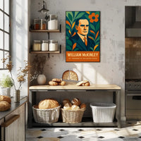 William McKinley Presidential Portrait Patriotic Vintage Retro Eighties Pop Art Poster