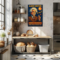 Albert Einstein Relativity Theory Vintage Scientific Museum Wall Art Timeless Iconic Decor Poster