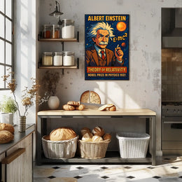 Albert Einstein Relativity Theory Vintage Scientific Museum Wall Art Timeless Iconic Decor Poster