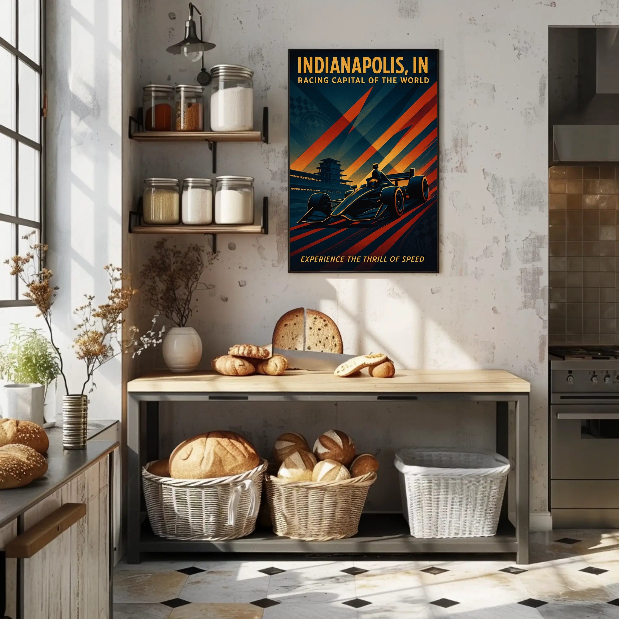 Racing Thrill Indianapolis Sports Poster