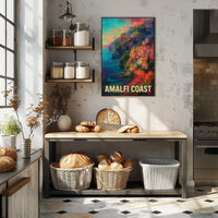 Amalfi Coast Vibrant Escape Poster Coastal Wall Art