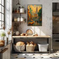 Vibrant New York City Landmarks Poster Abstract Wall Art