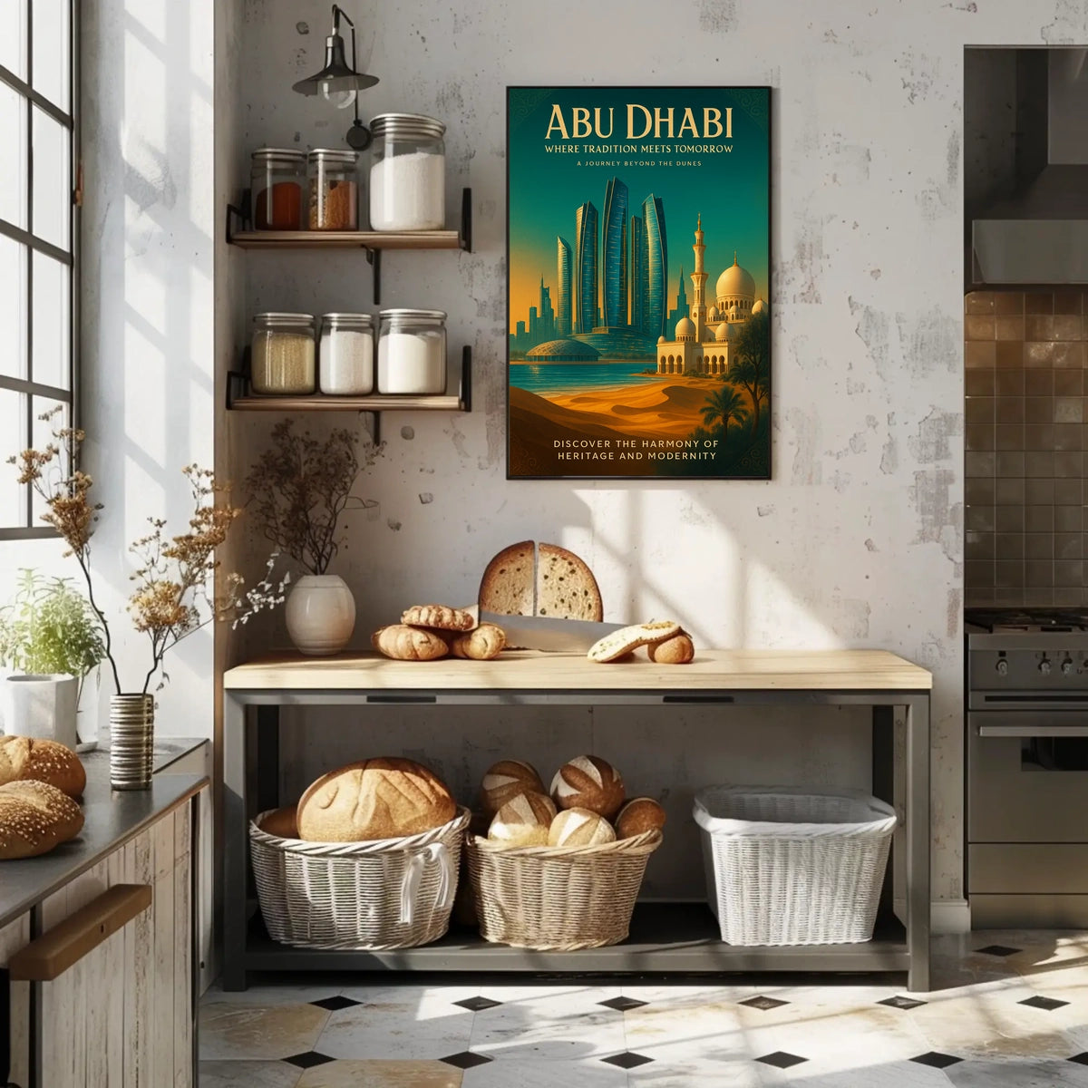 Abu Dhabi Architectural Marvel Travel Poster