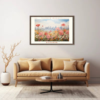 Bangkok Flower Market Artistic Urban Cityscape Poster