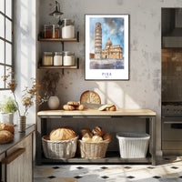 Leaning Tower of Pisa Watercolor Travel Poster PosterGoat