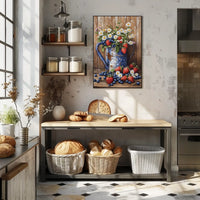 Floral Still Life In Weathered Metal Watering Can Poster