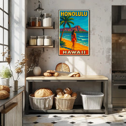 Honolulu Beach Escape Poster