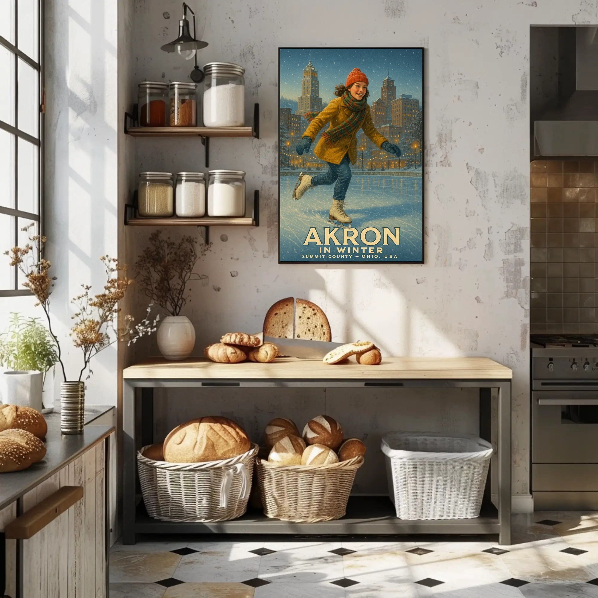 Akron in Winter Poster