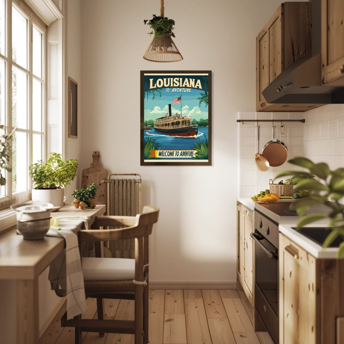 Vintage Travel Poster - Louisiana Steamboat Adventure
