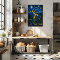 Artistic Lake Charlevoix Poster in Van Gogh Style - Abstract, Artistic, or Pop Culture Poster