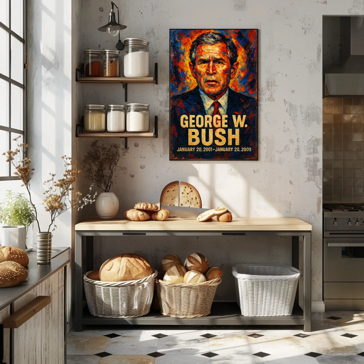 George W. Bush 43rd President of the United States Glitch Hop Art Poster