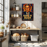 George W. Bush 43rd President of the United States Glitch Hop Art Poster