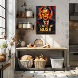 George W. Bush 43rd President of the United States Glitch Hop Art Poster
