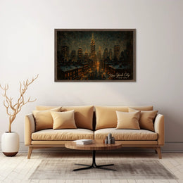 New York City Skyline at Night Poster