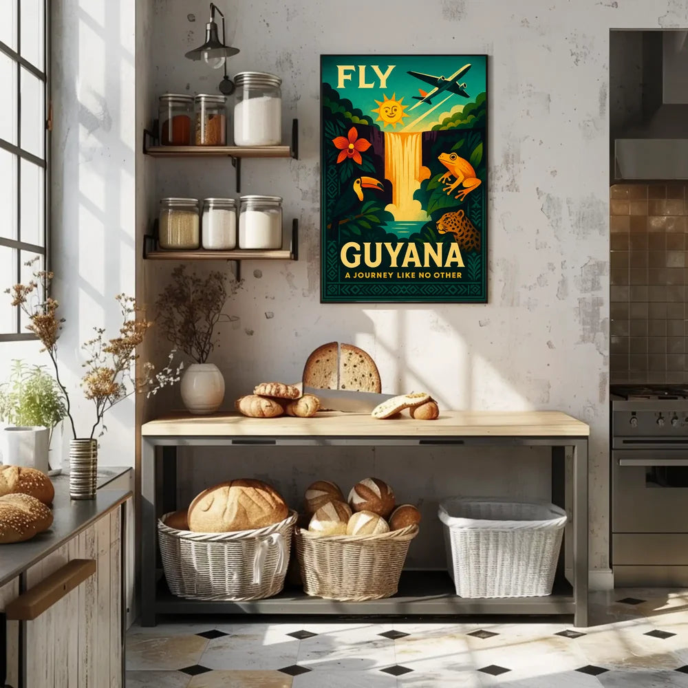 Vibrant Guyana Vintage Travel Adventure Poster PosterGoat