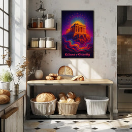 Echoes of Eternity: Surreal Greek Temple Poster