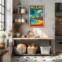 Miami Florida Vibrant Beachfront Poster