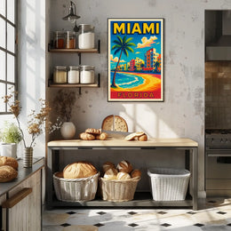 Miami Florida Vibrant Beachfront Poster