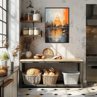 Pyramid Oasis Dreamscape Abstract Artistic Poster