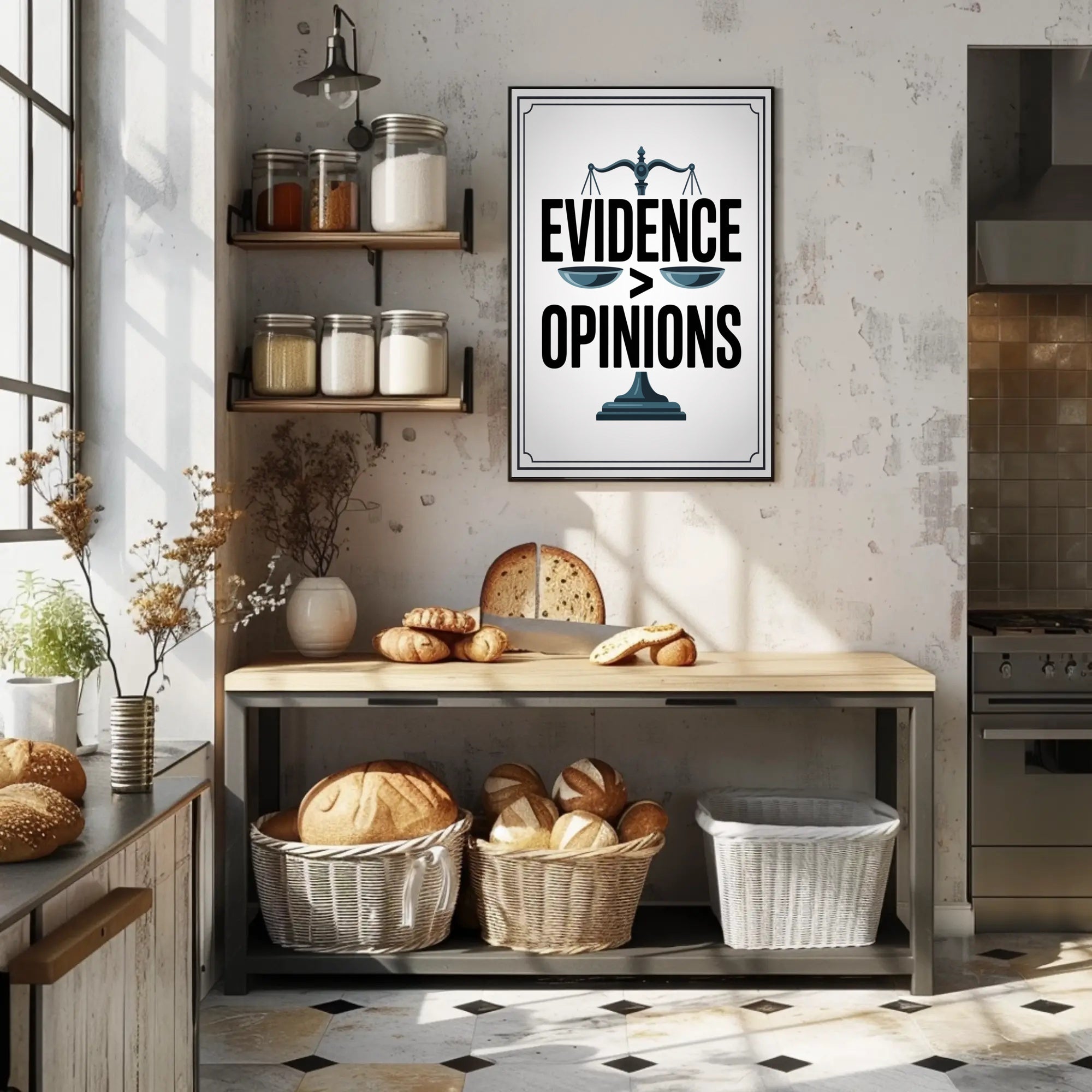 Evidence Over Opinions Motivational or Quote Poster