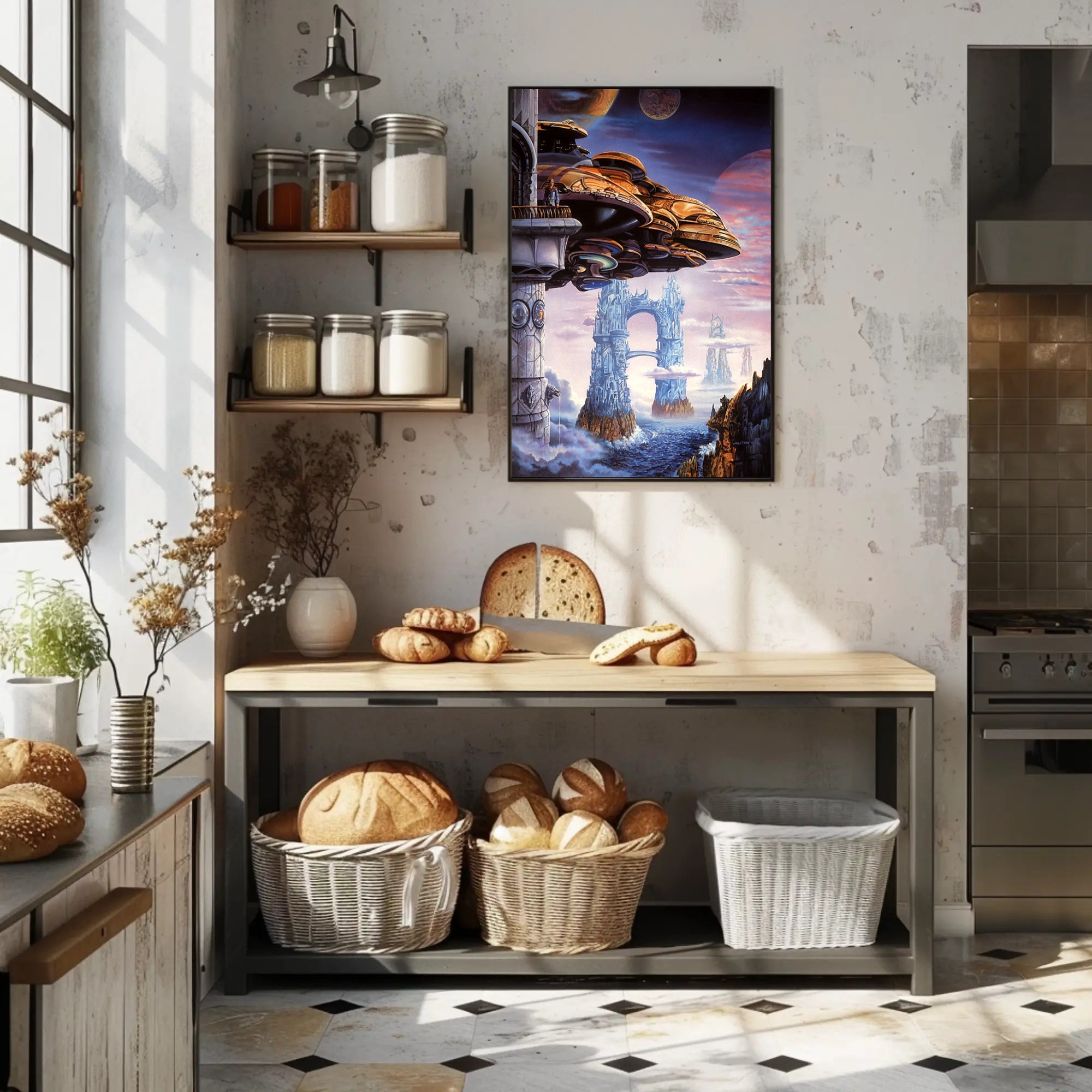 Futuristic Cityscape Extraterrestrial Wonders Futuristic Sci-Fi Poster