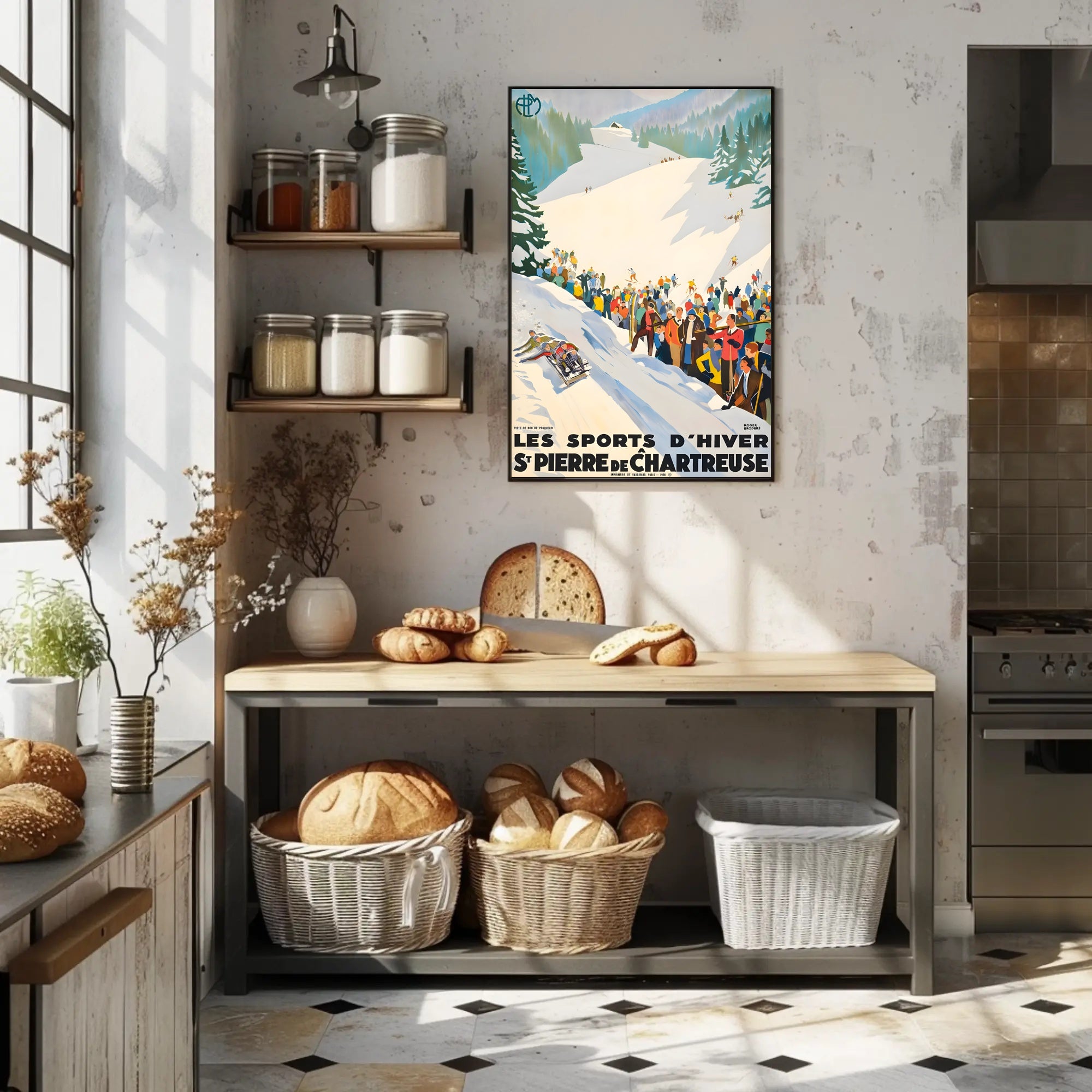 Winter Sports at St. Pierre de Chartreuse Poster PosterGoat