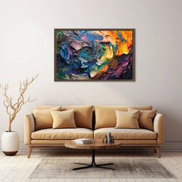 Vibrant Abstract Art Poster with Dynamic Brushstrokes