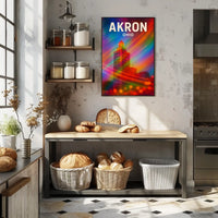 Akron, Ohio Vibrant Cityscape Poster