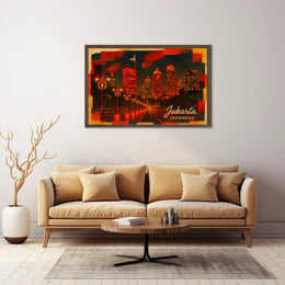 Jakarta, Indonesia Cityscape at Night Poster
