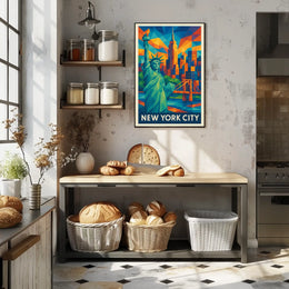 New York City Poster Modern Iconic Travel Wall Art