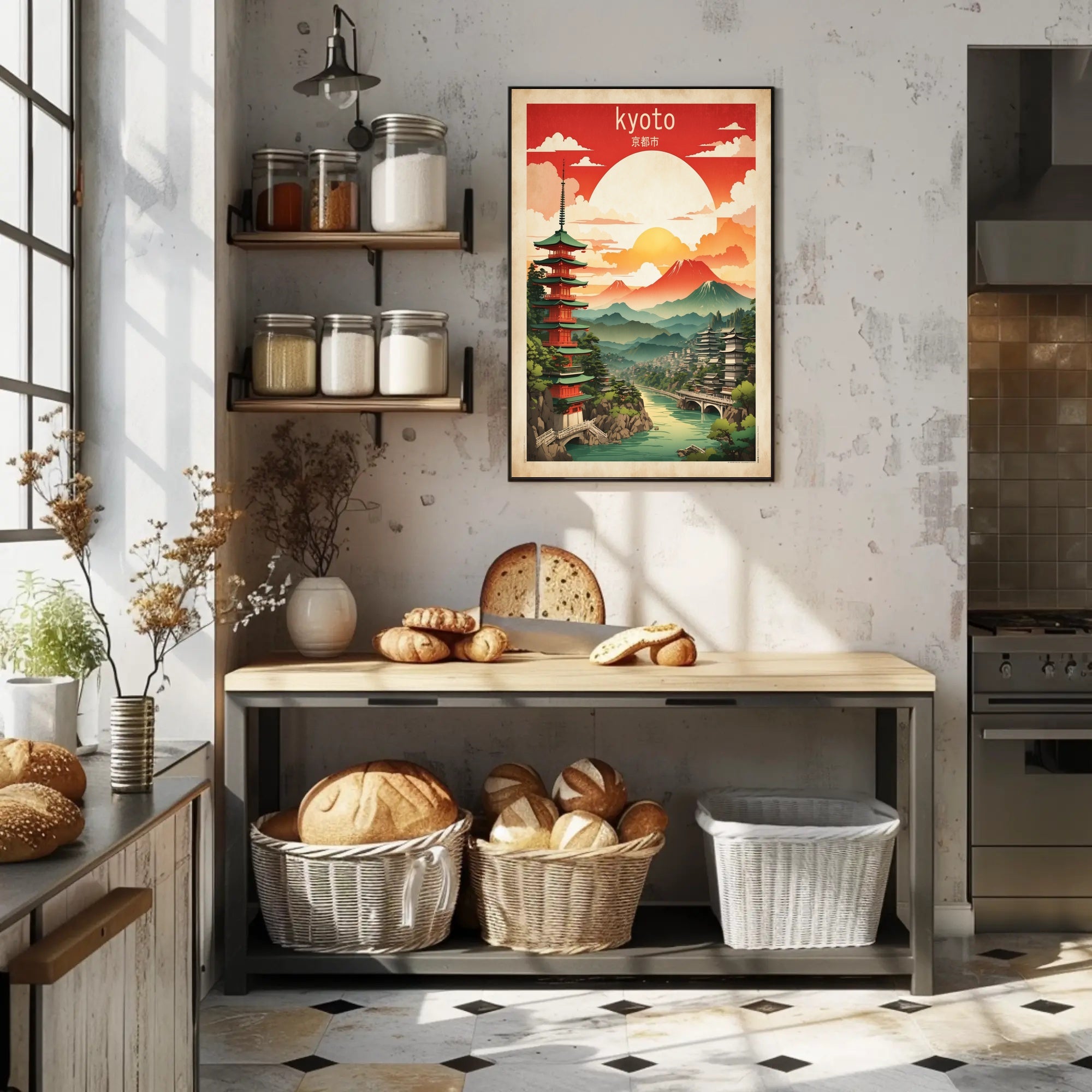 Kyoto Serenity Vintage Travel Poster