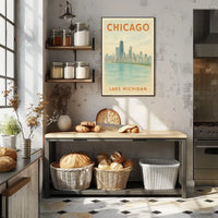 Chicago Skyline and Lake Michigan Poster