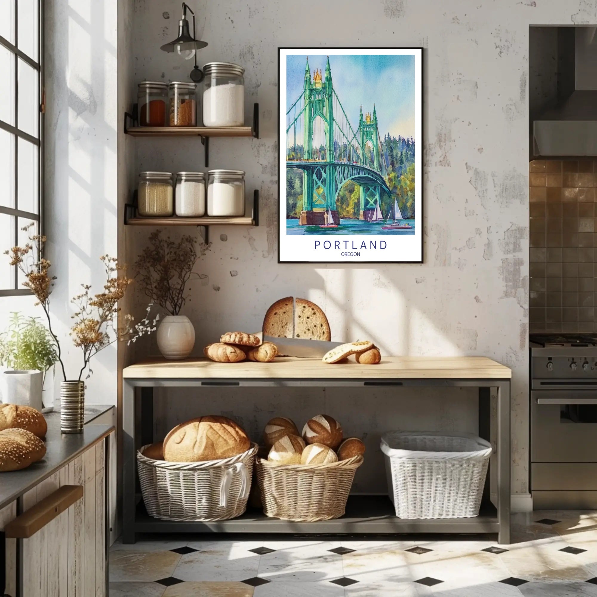 St. Johns Bridge in Portland Poster PosterGoat