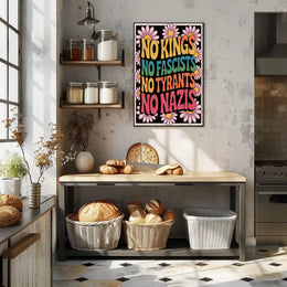 NO KINGS, NO FASCISTS Political or Propaganda Poster