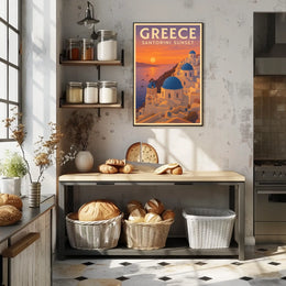 Santorini Sunset Poster
