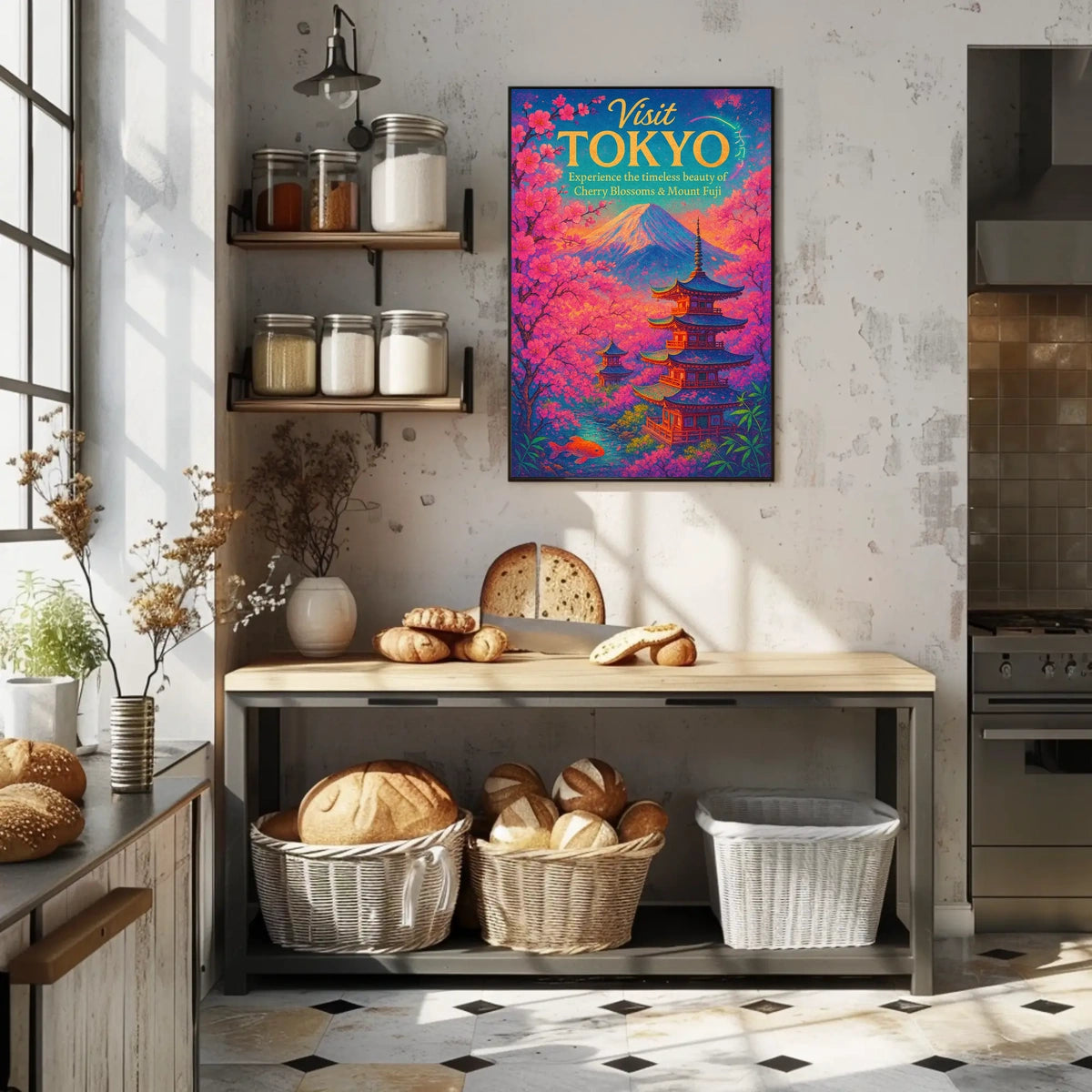 Visit Tokyo Cherry Blossoms Mount Poster