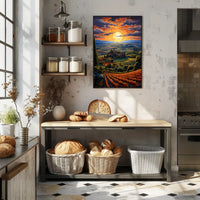 Sunset Over Tuscan Hills Poster