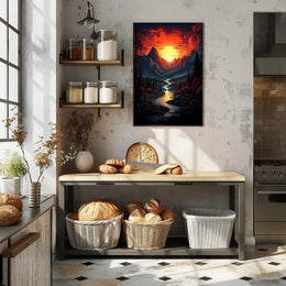 Radiant Mountain Sunset Poster