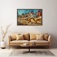 Vintage Athletes Sprinting Race Poster Art Print