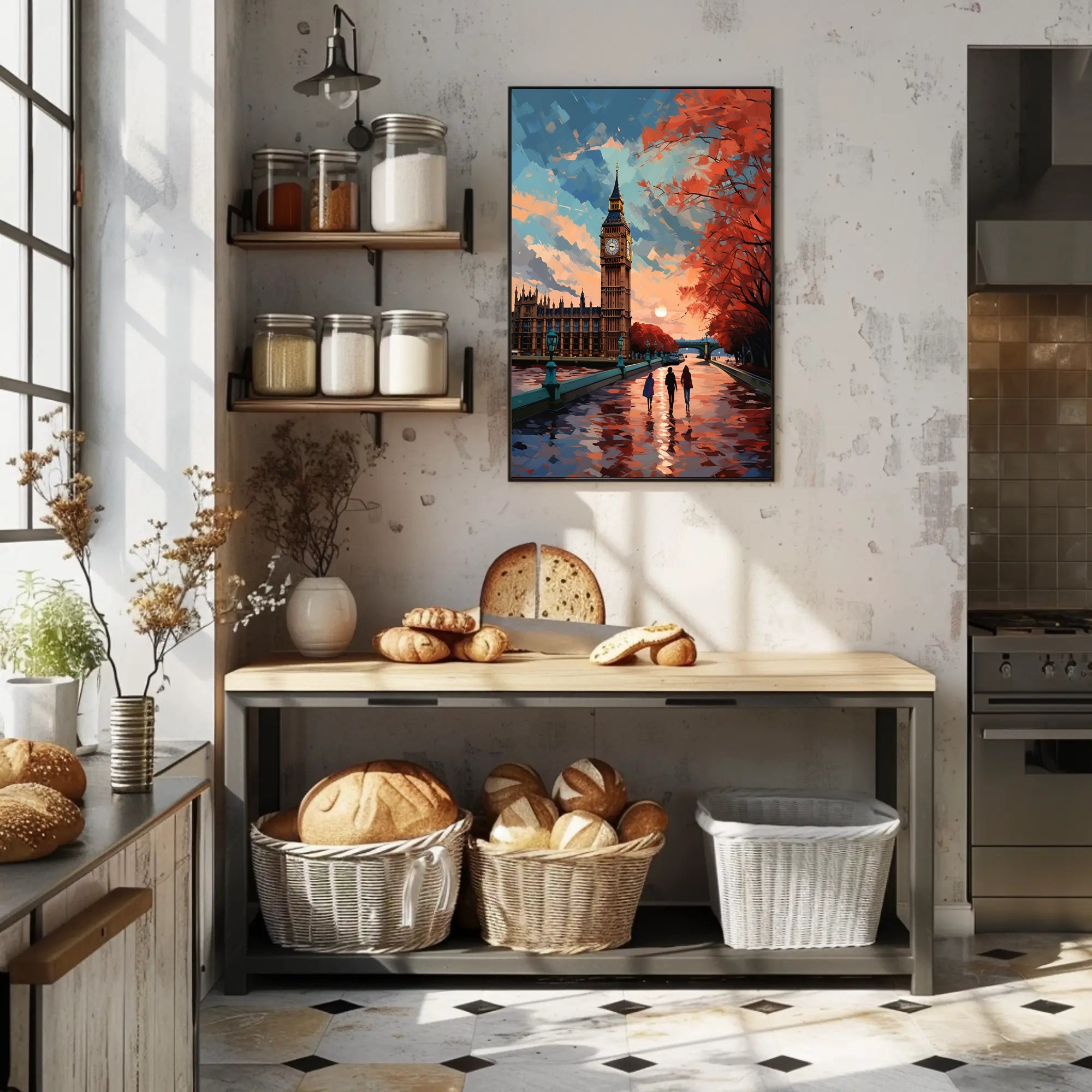 Autumn Stroll By Big Ben Poster PosterGoat