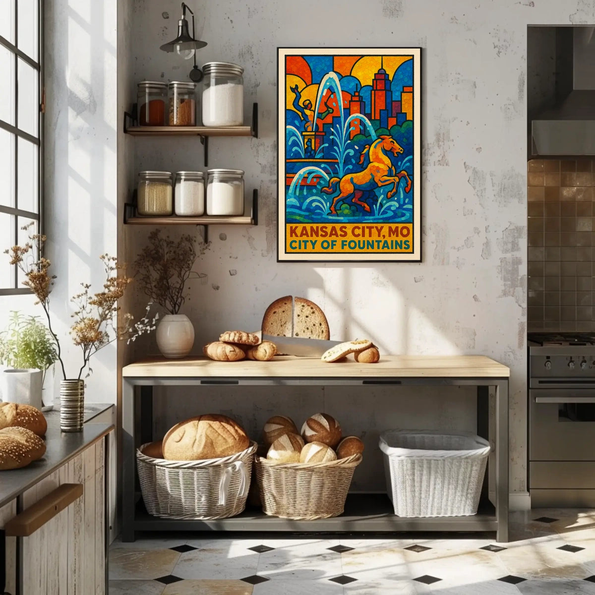 Kansas City City of Fountains Poster