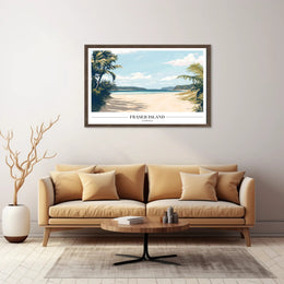 Fraser Island Scenic Beach Travel Poster