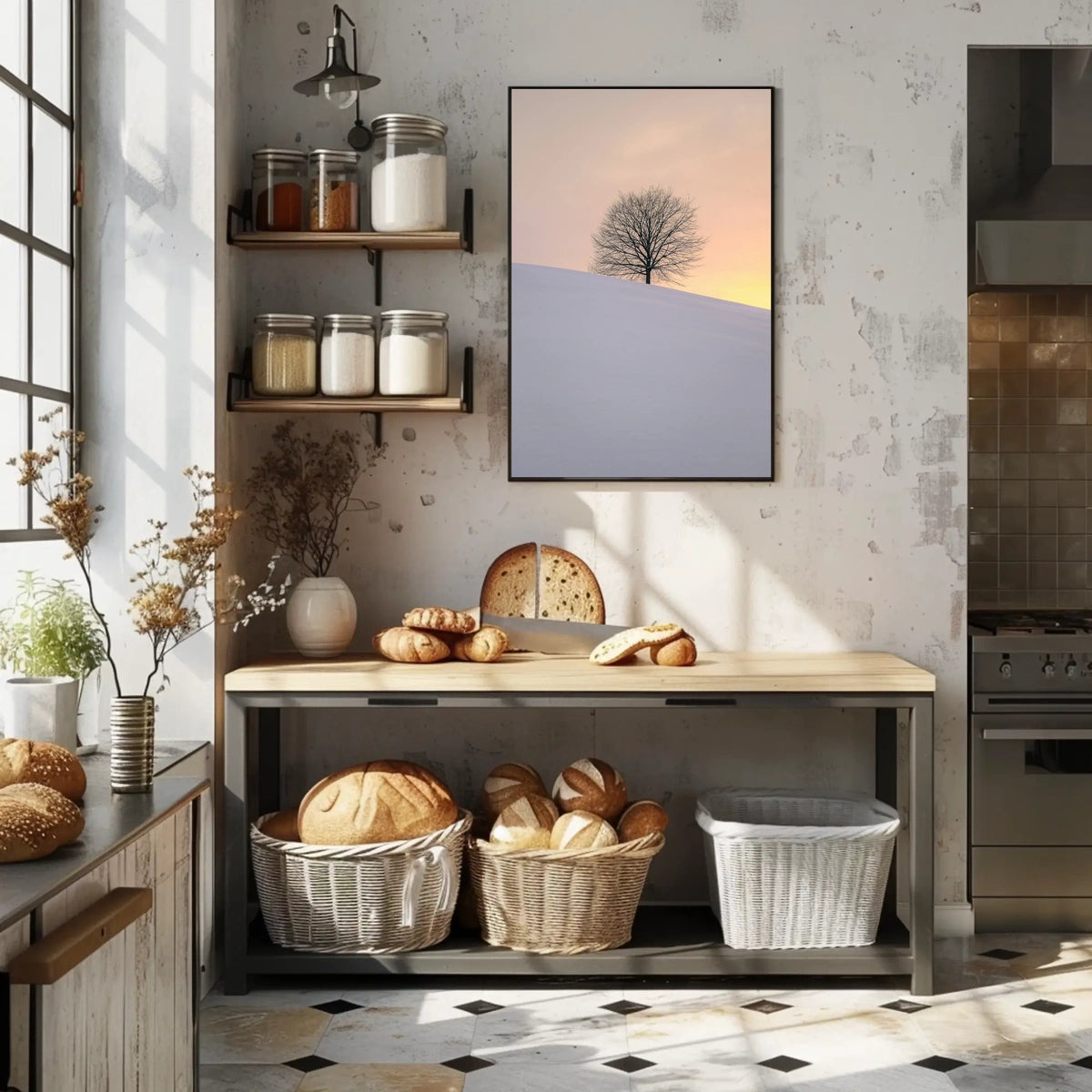 Winter Serenity Minimalist Landscape Art Poster