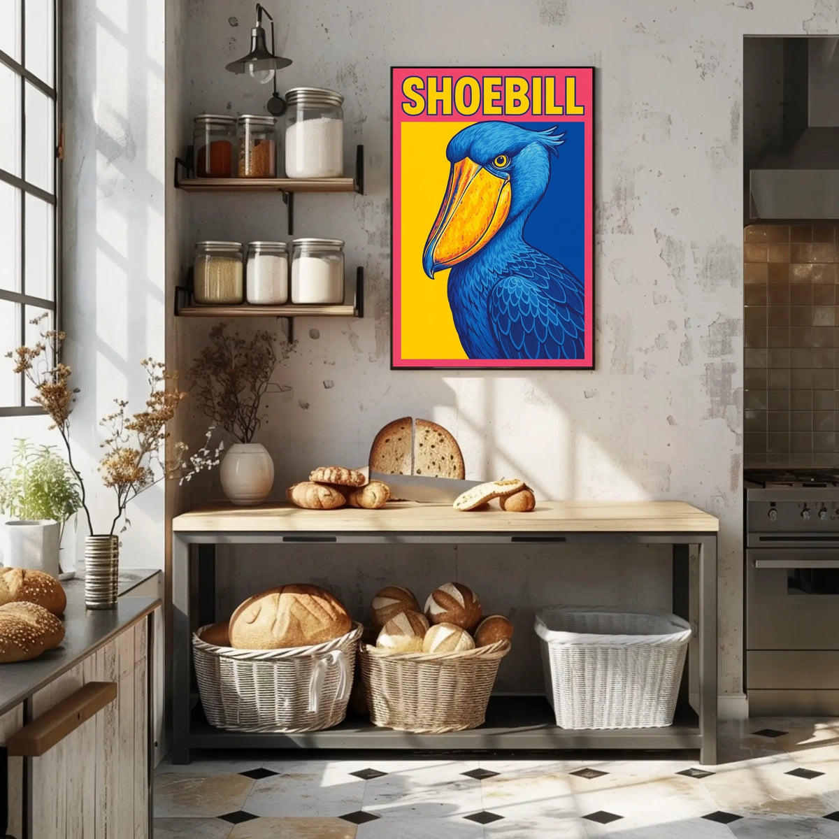 Shoebill Illustration Poster